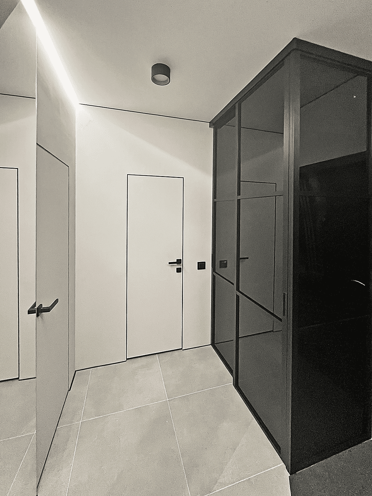 Перегородка в гардеробную с алюминиевым профилем