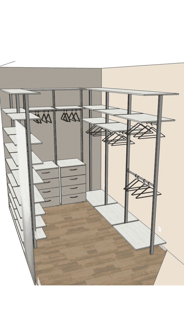 Гардеробная система VITRA Black для стильного хранения вещей в интерьере