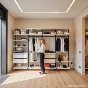 Прихожая Stilos Black с алюминиевыми профилями и индивидуальным выбором цвета