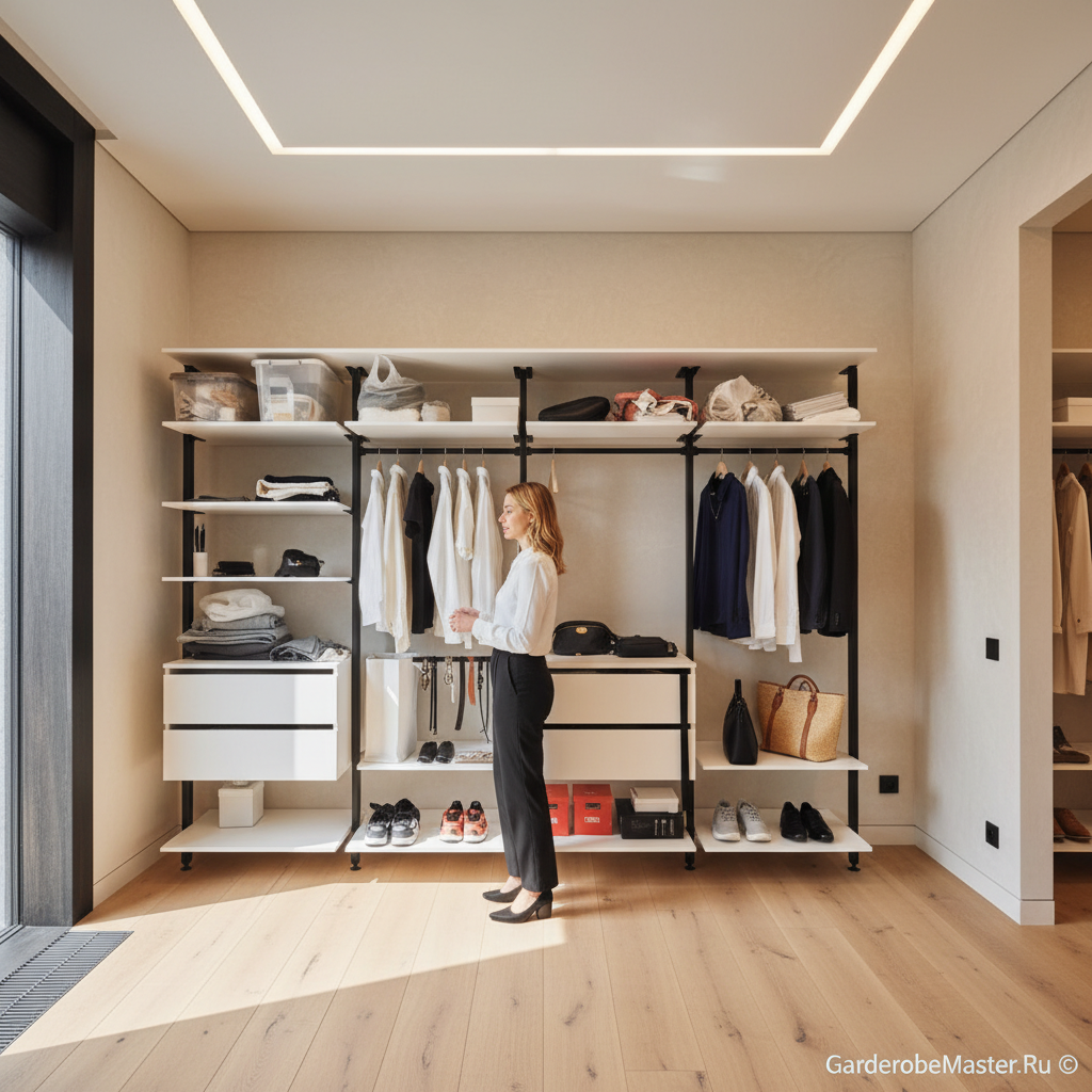 Прихожая Stilos Black с алюминиевыми профилями и индивидуальным выбором цвета