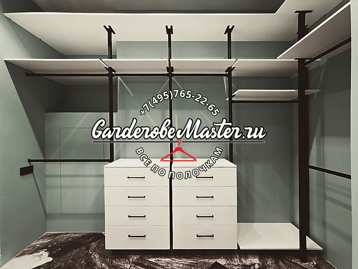 Гардеробная система VITRA BLACK с LED подсветкой и фурнитурой Blum