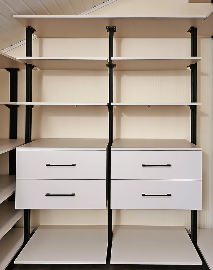 Гардеробная система STILOS Alum с алюминиевыми профилями и индивидуальным дизайном