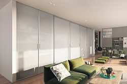 Межкомнатная перегородка из матового стекла 160x15x280 см для стильного зонирования