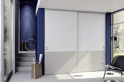 Складные двери для ванной комнаты из ЛДСП CLEAF, серебро, 120х275 см