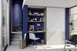 Складные двери для ванной комнаты из ЛДСП CLEAF, серебро, 120х275 см