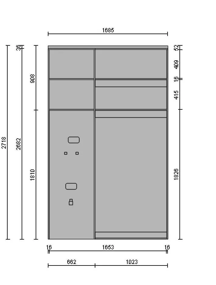 Гардеробная система Stilos Black с алюминиевым профилем и LED подсветкой