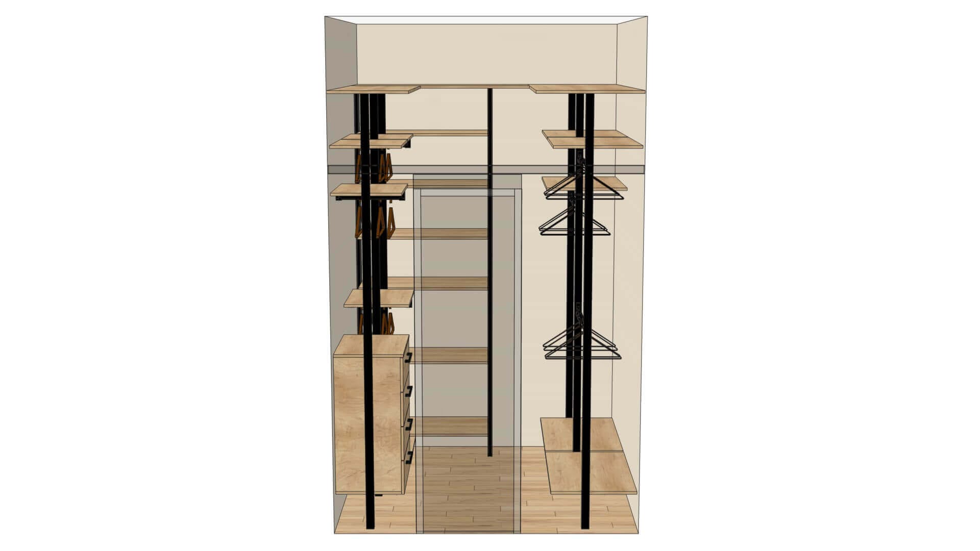 Гардеробная система Витра алюминий - функциональное решение для хранения вещей