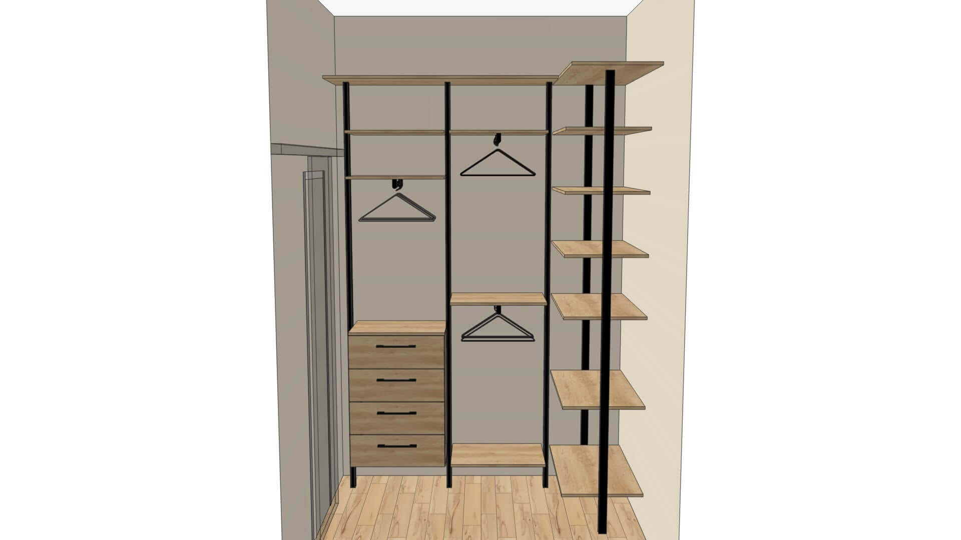 Гардеробная система Витра алюминий - функциональное решение для хранения вещей