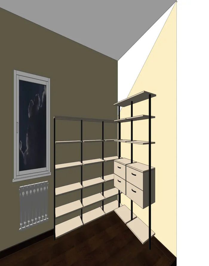 Гардеробная система STILOS Alum с алюминиевыми профилями и индивидуальным дизайном