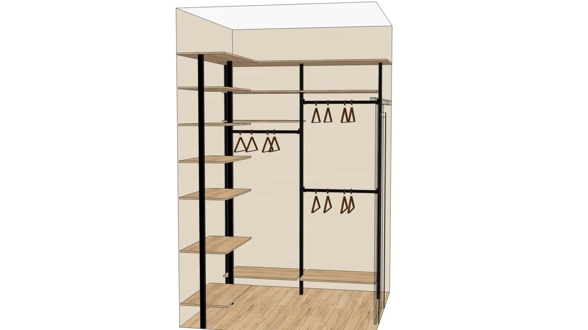 Гардеробная система Витра алюминий - функциональное решение для хранения вещей