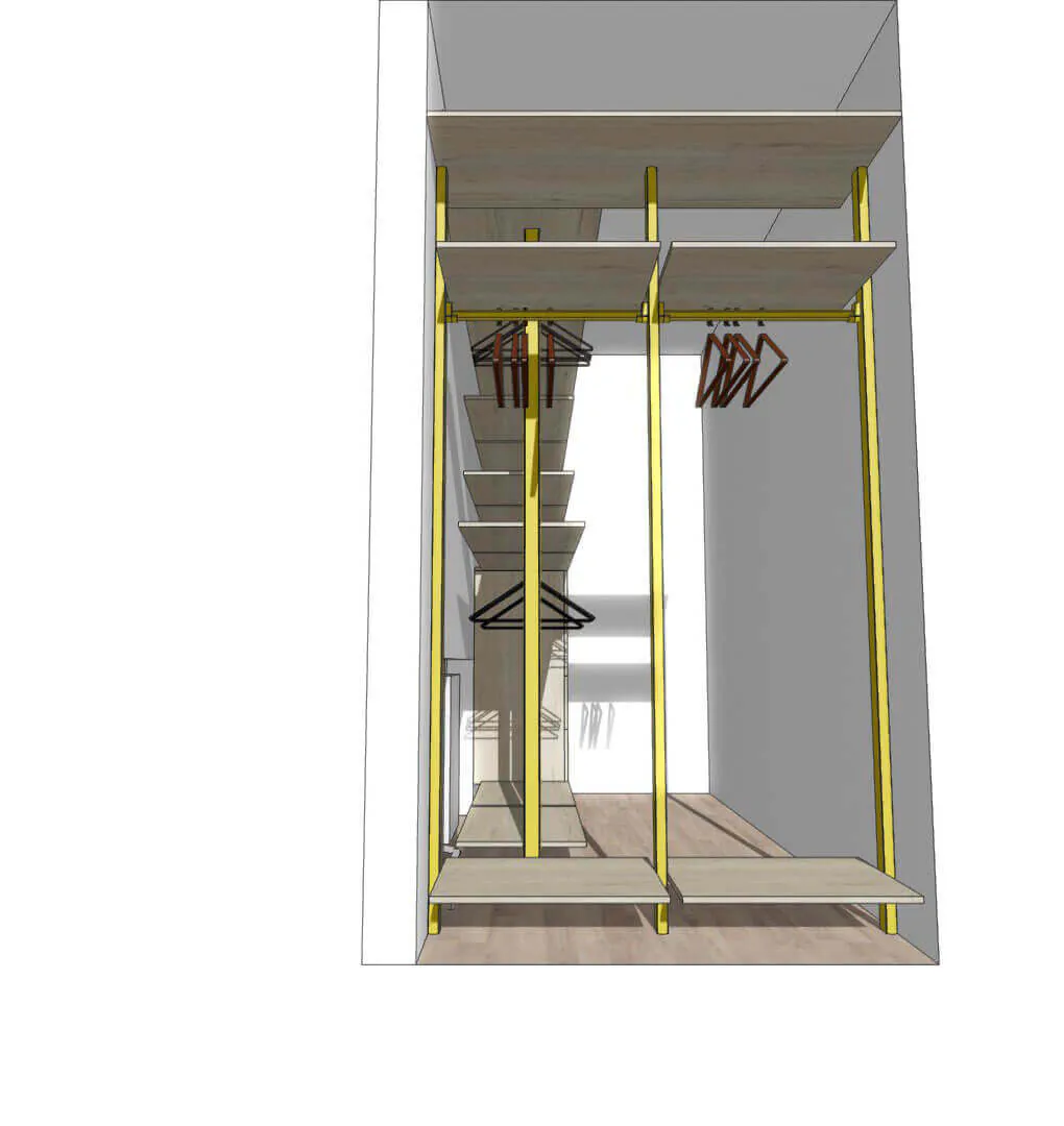 Гардеробная система Vitra Black с алюминиевыми профилями и индивидуальным дизайном