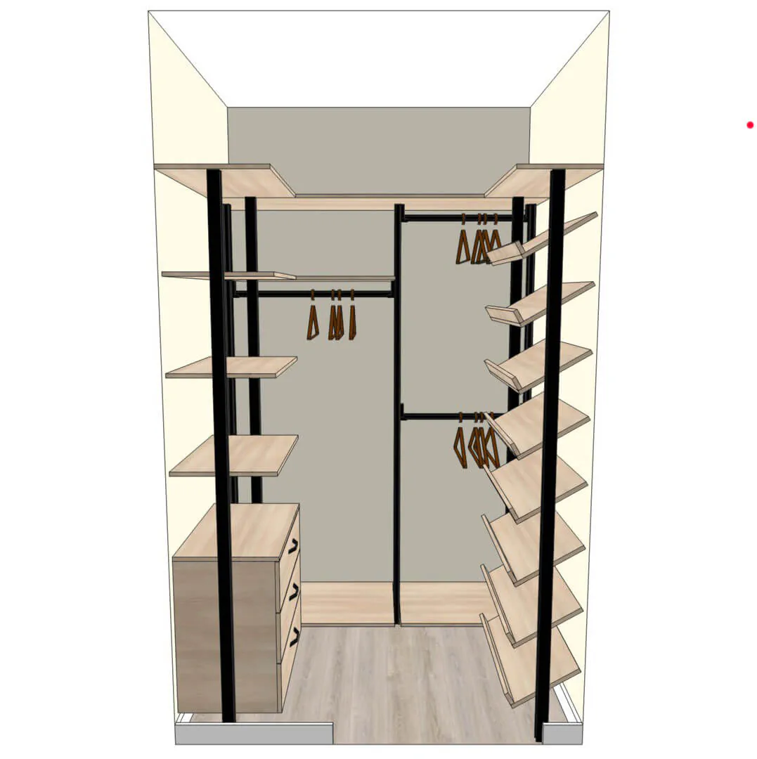 Детская гардеробная VITRA Alum с алюминиевыми профилями и индивидуальным дизайном