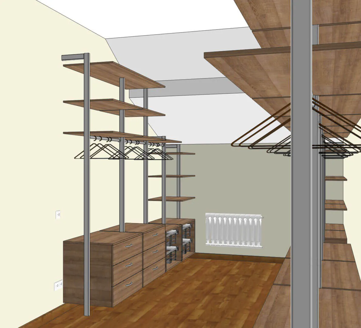 Детская гардеробная система VITRA Alum с алюминиевыми профилями и индивидуальным дизайном