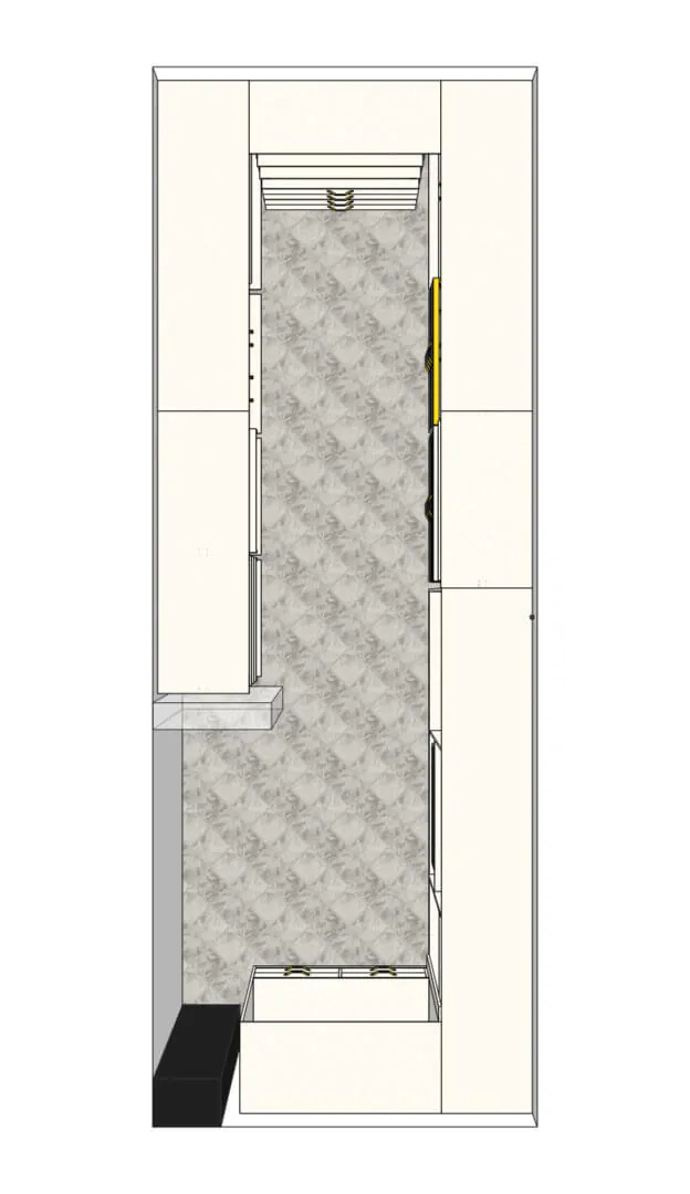 Гардеробная на мансарде SLIM ALUM с индивидуальным дизайном и качественной фурнитурой