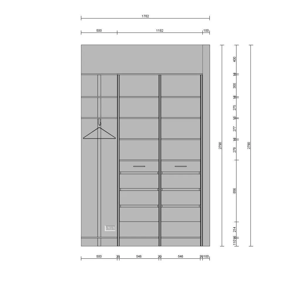 Гардеробная система VITRA Black из алюминиевых профилей для стильного хранения вещей