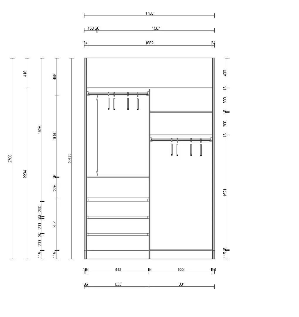Гардеробная система SLIM Alum из алюминиевых профилей для стильного хранения вещей