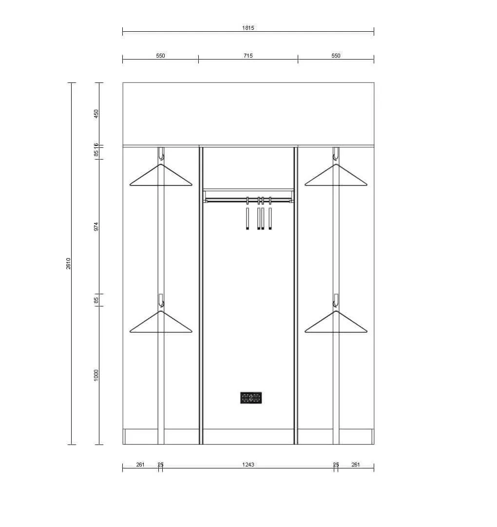 гардеробная система хранения Vitra Black с алюминиевыми профилями и LED подсветкой