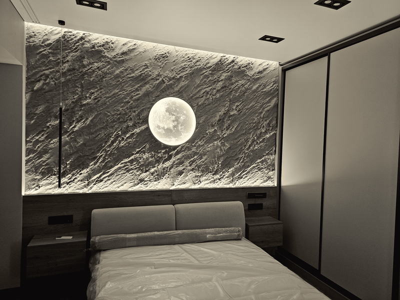 Шкаф-купе Шкаф-купе с подсветкой и акцентной стеной