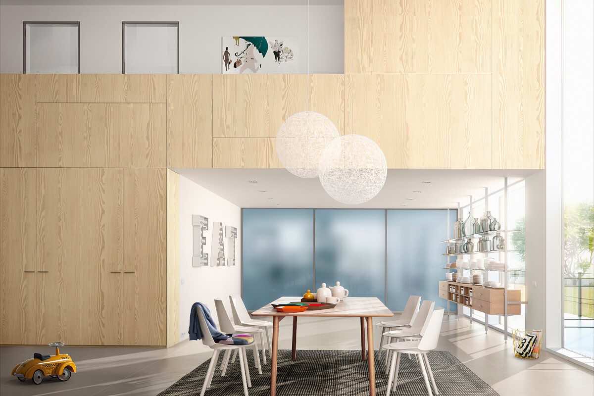 Подвесная перегородка в стиле лофт с алюминиевым профилем и стеклянными разделителями