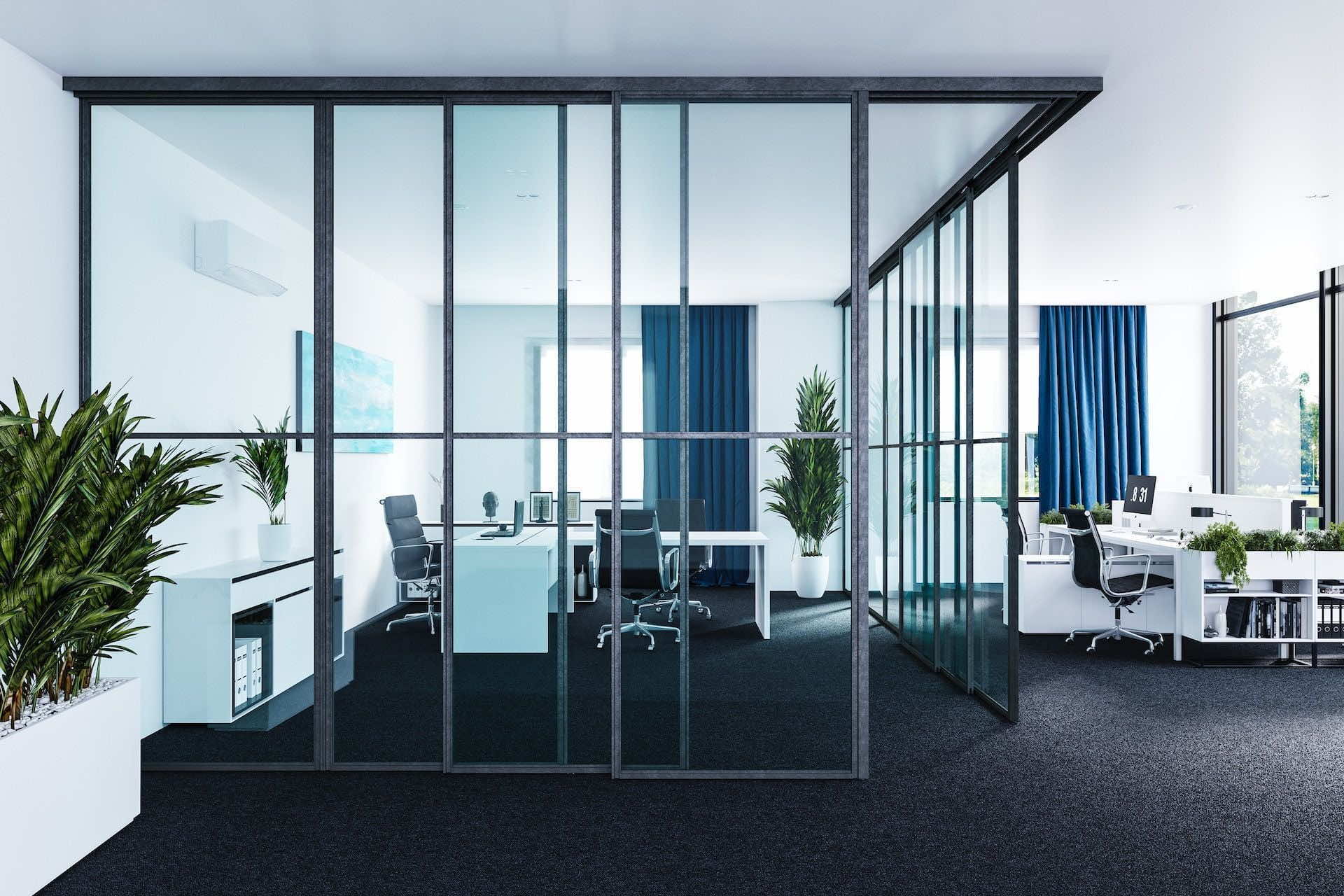 Стеклянная перегородка для ресторанов и кафе, стильное разделение пространства