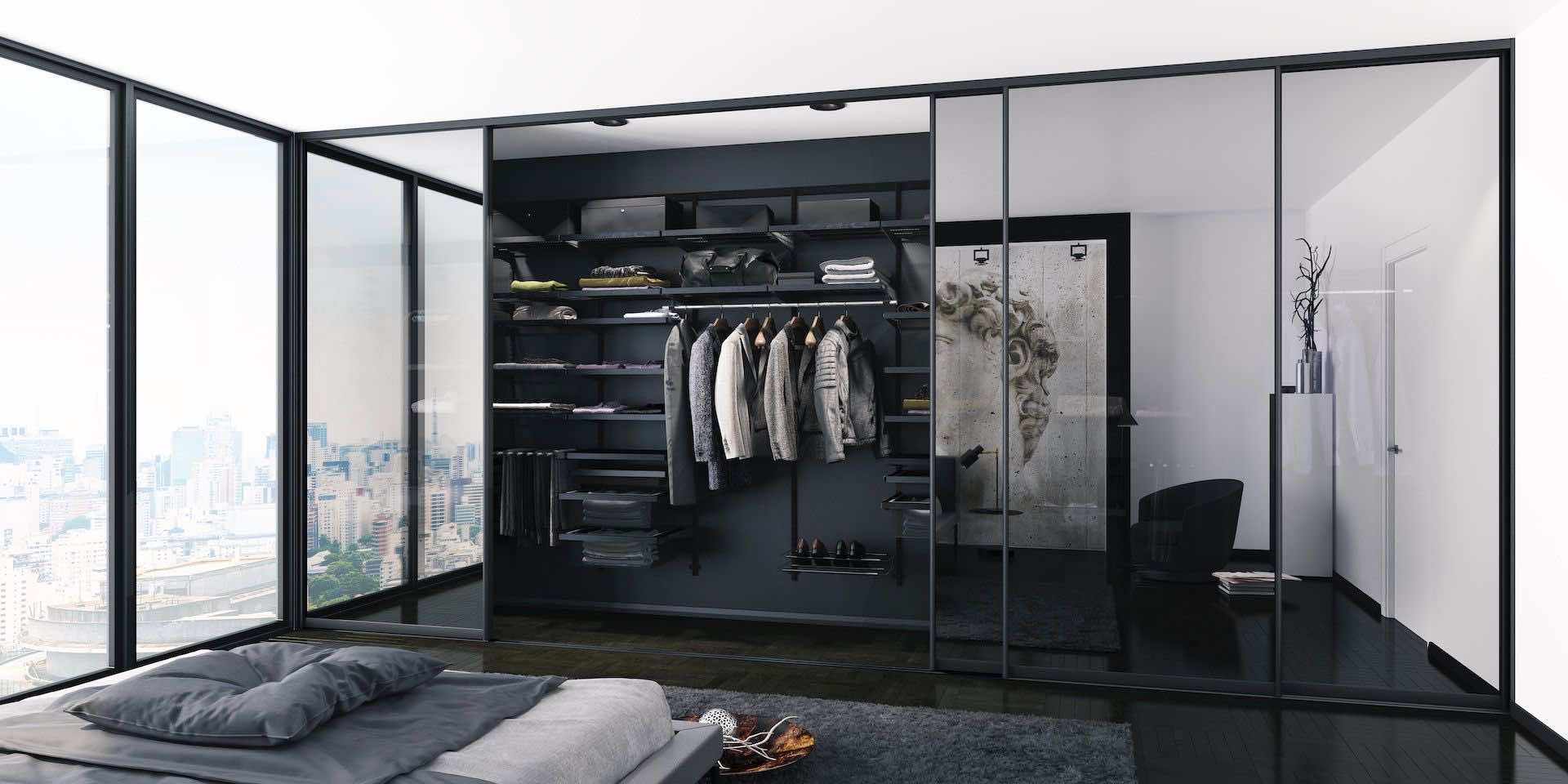 Гардеробная система EUREKA Stilos для гостиной из анодированного алюминия