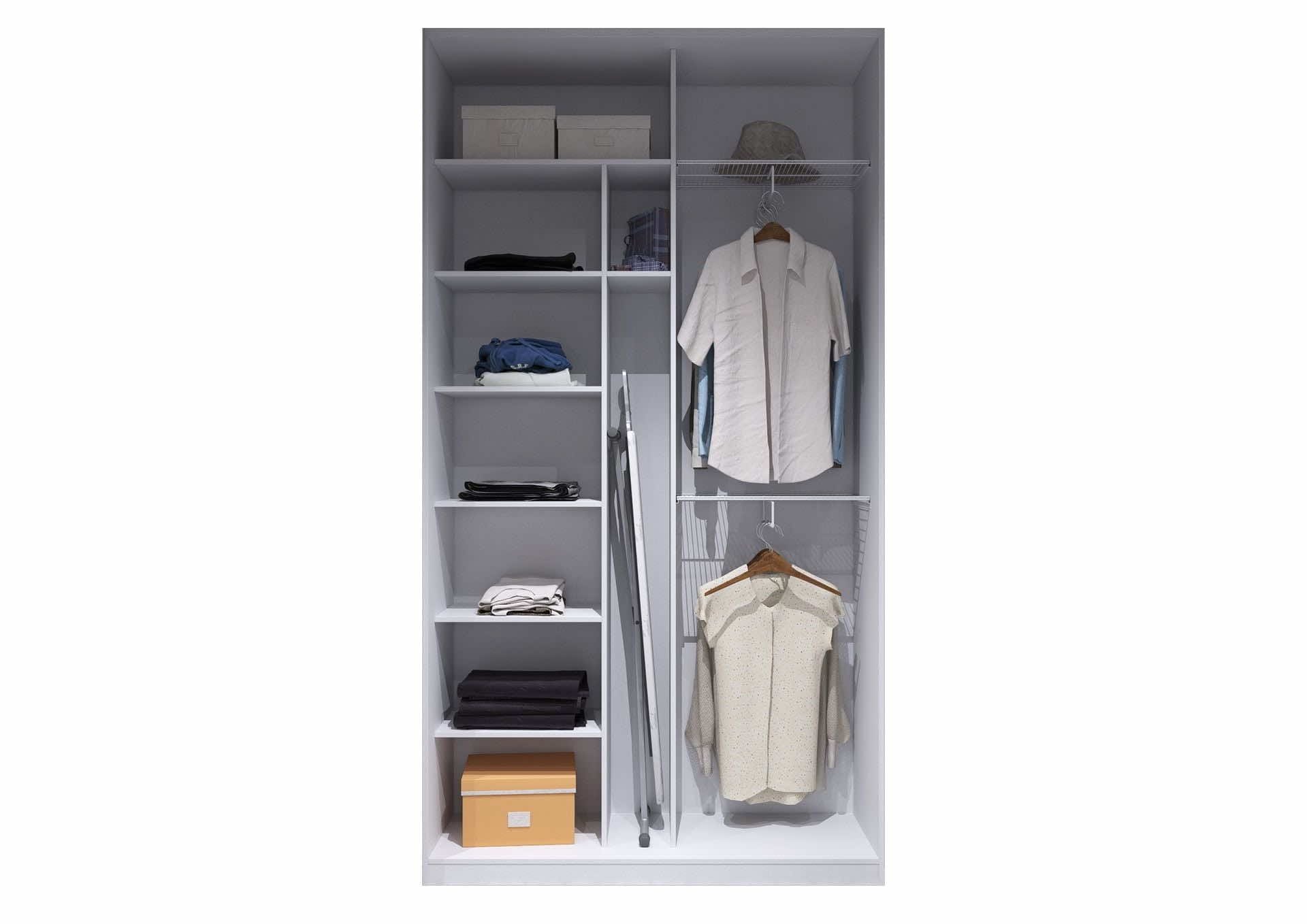 Шкаф для одежды с зеркальными дверями для квартиры-студии