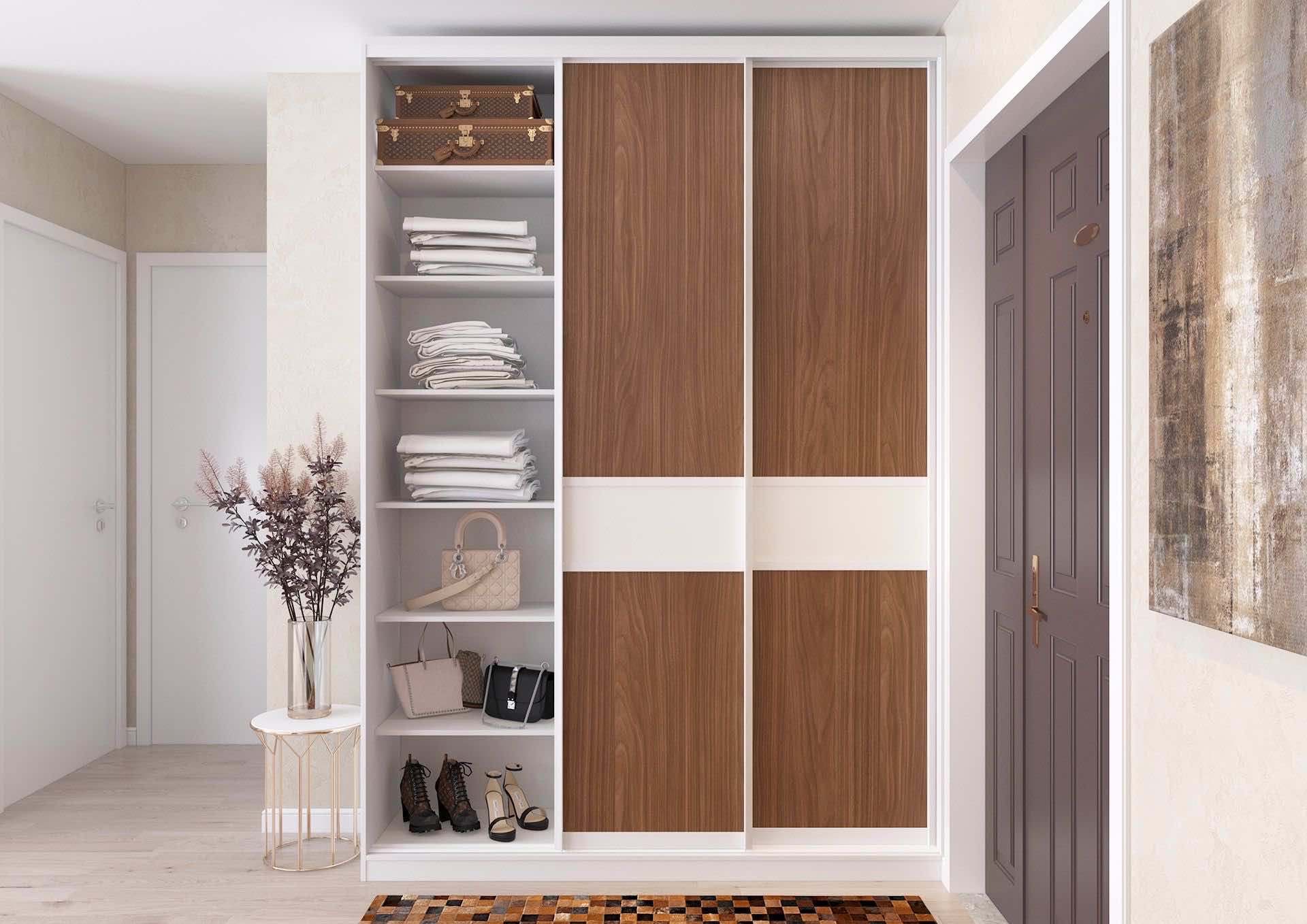 Шкаф-купе с зеркалом 160x65x260 см для гостиной, спальни и прихожей