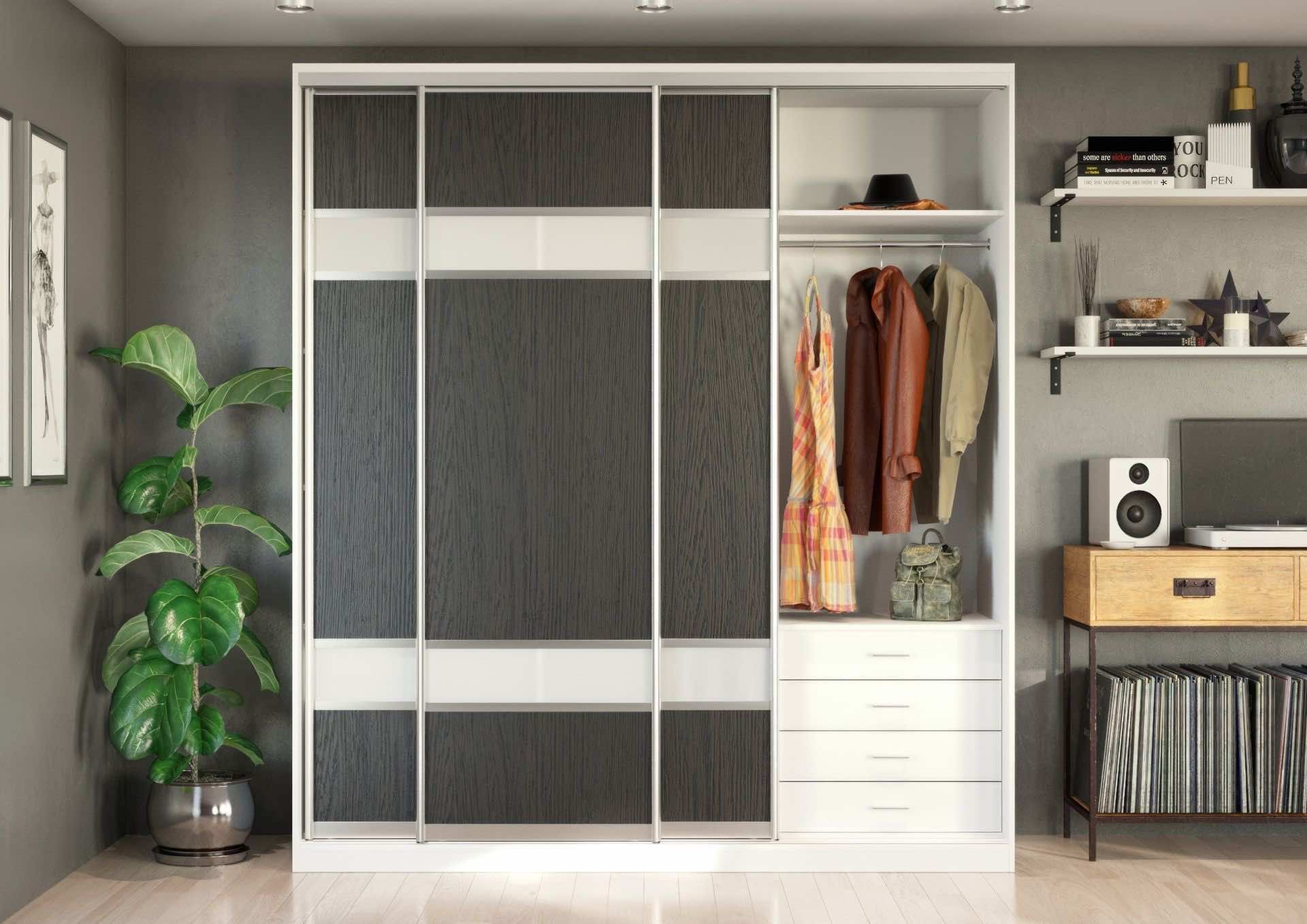 Корпусный шкаф-купе «Мрамор Леванто белый» для стильного интерьера