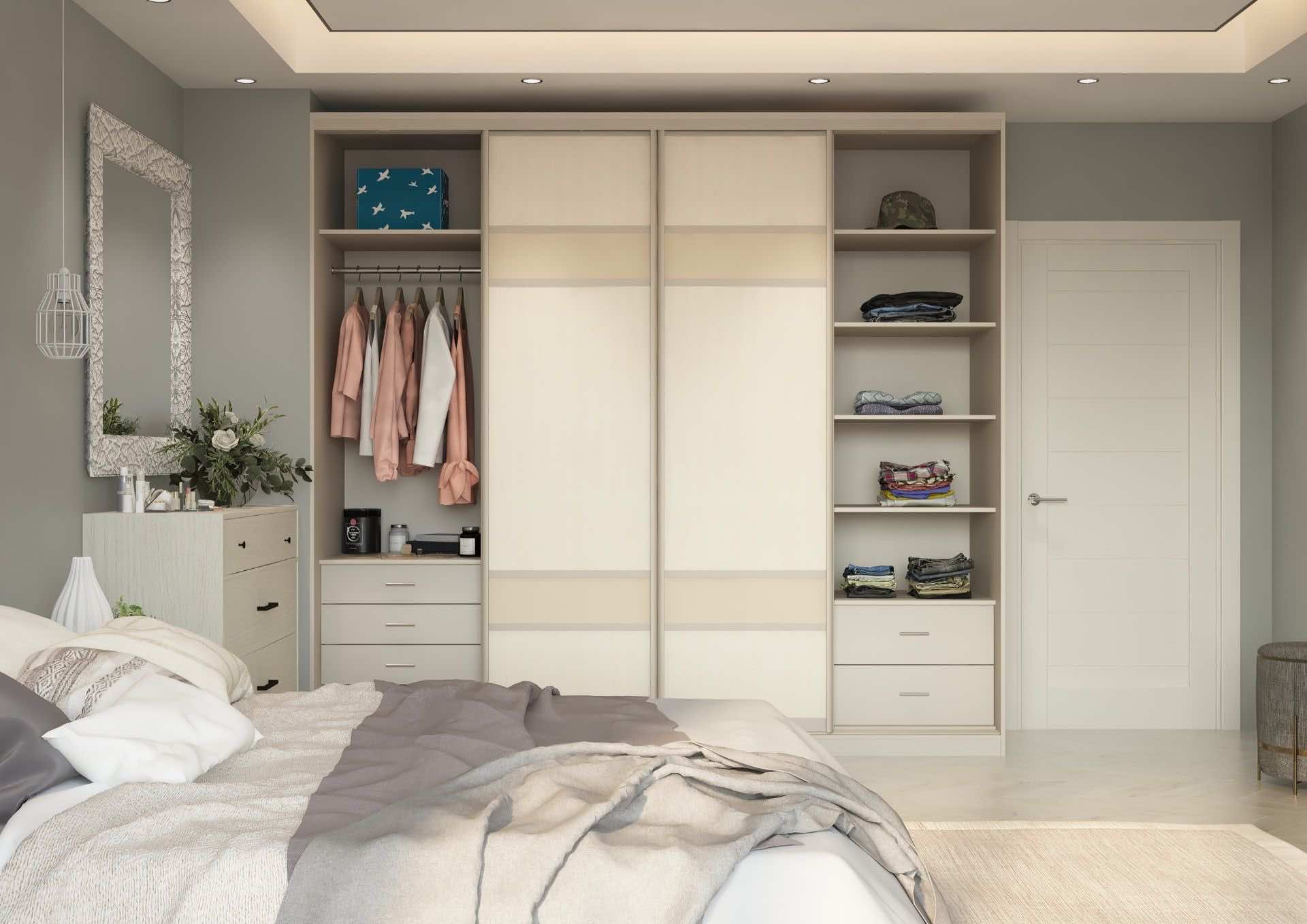 Шкаф-купе LATTI в кабинет, цвет «Мусс», стиль неоклассика, 160x65x240 см