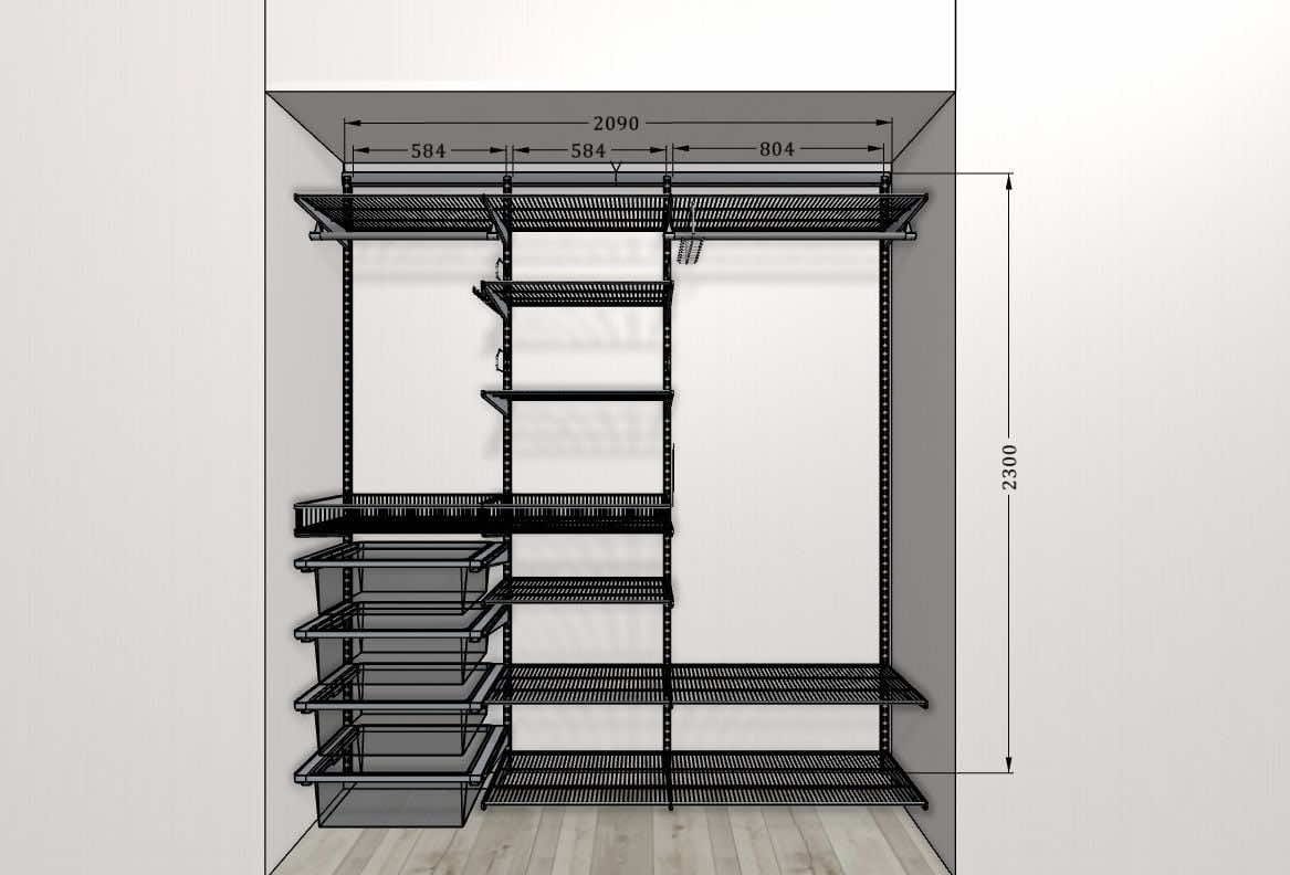 Белый встроенный шкаф-купе с врезными ручками для прихожей и спальни