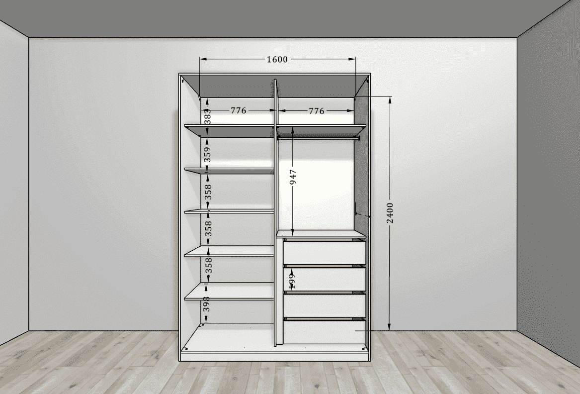 Шкаф-купе «Античная медь» для спальни и прихожей с индивидуальным наполнением