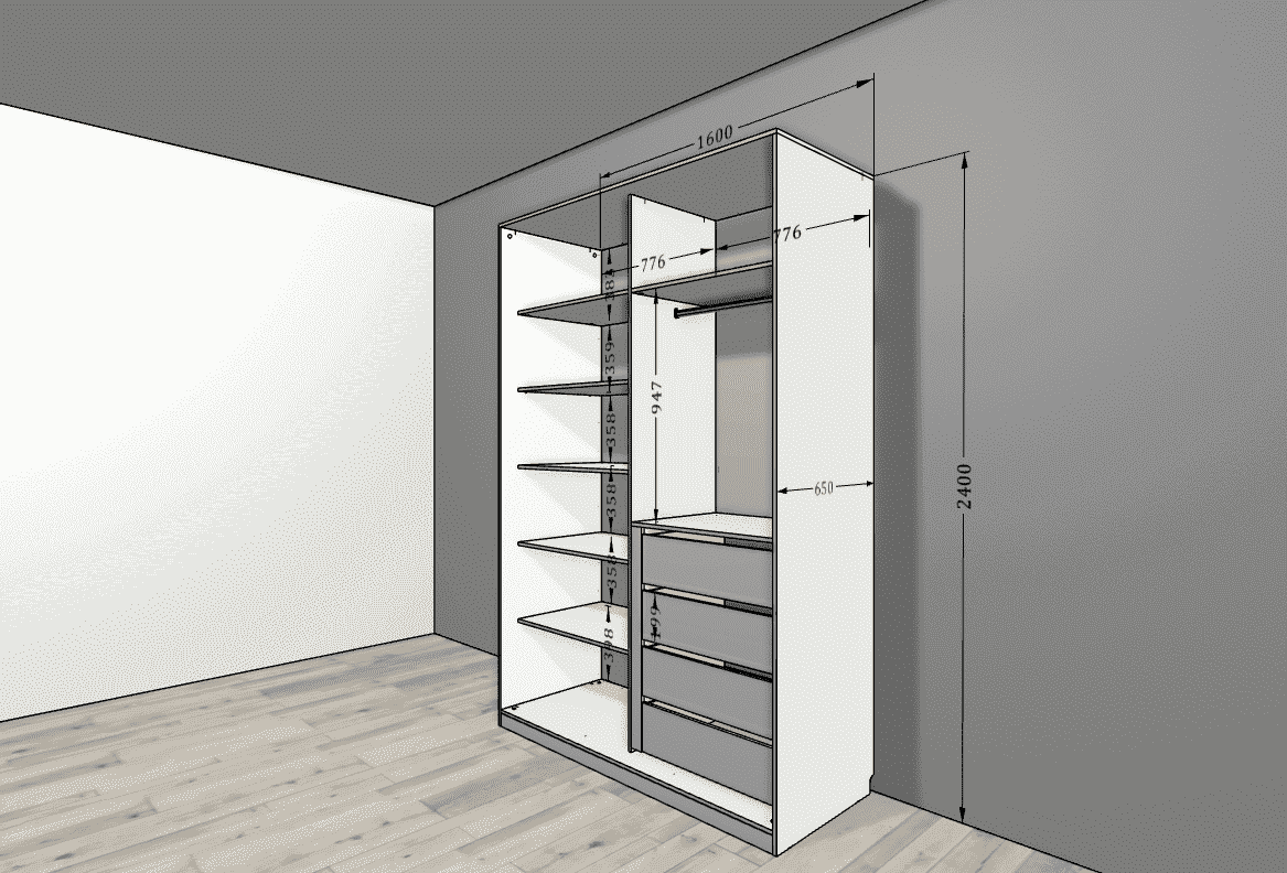 Шкаф-купе «Античная медь» для спальни и прихожей с индивидуальным наполнением