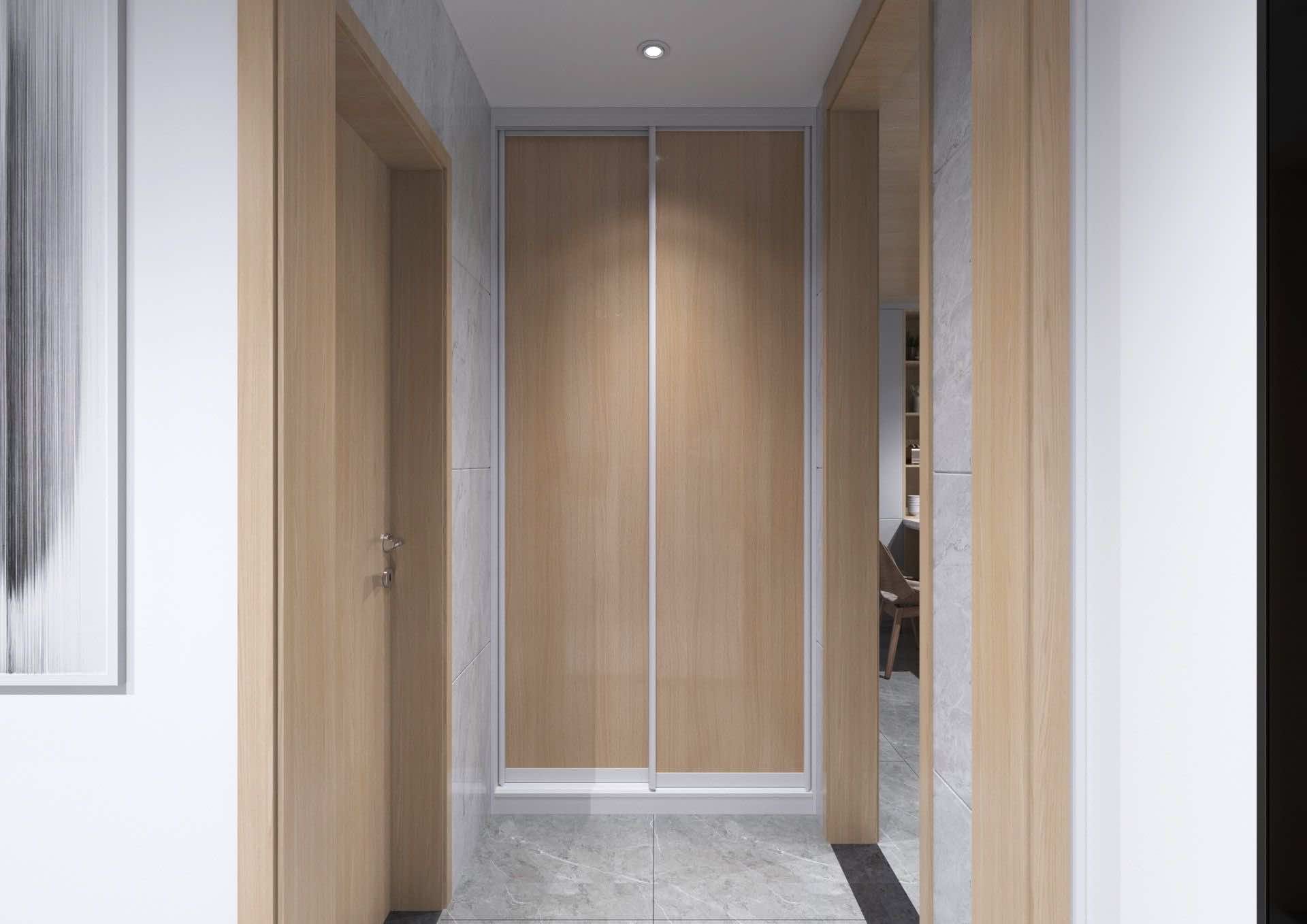 Шкаф-купе «Сосна Касцина» для гостиной и спальни, 160x45x260 см, ЛДСП