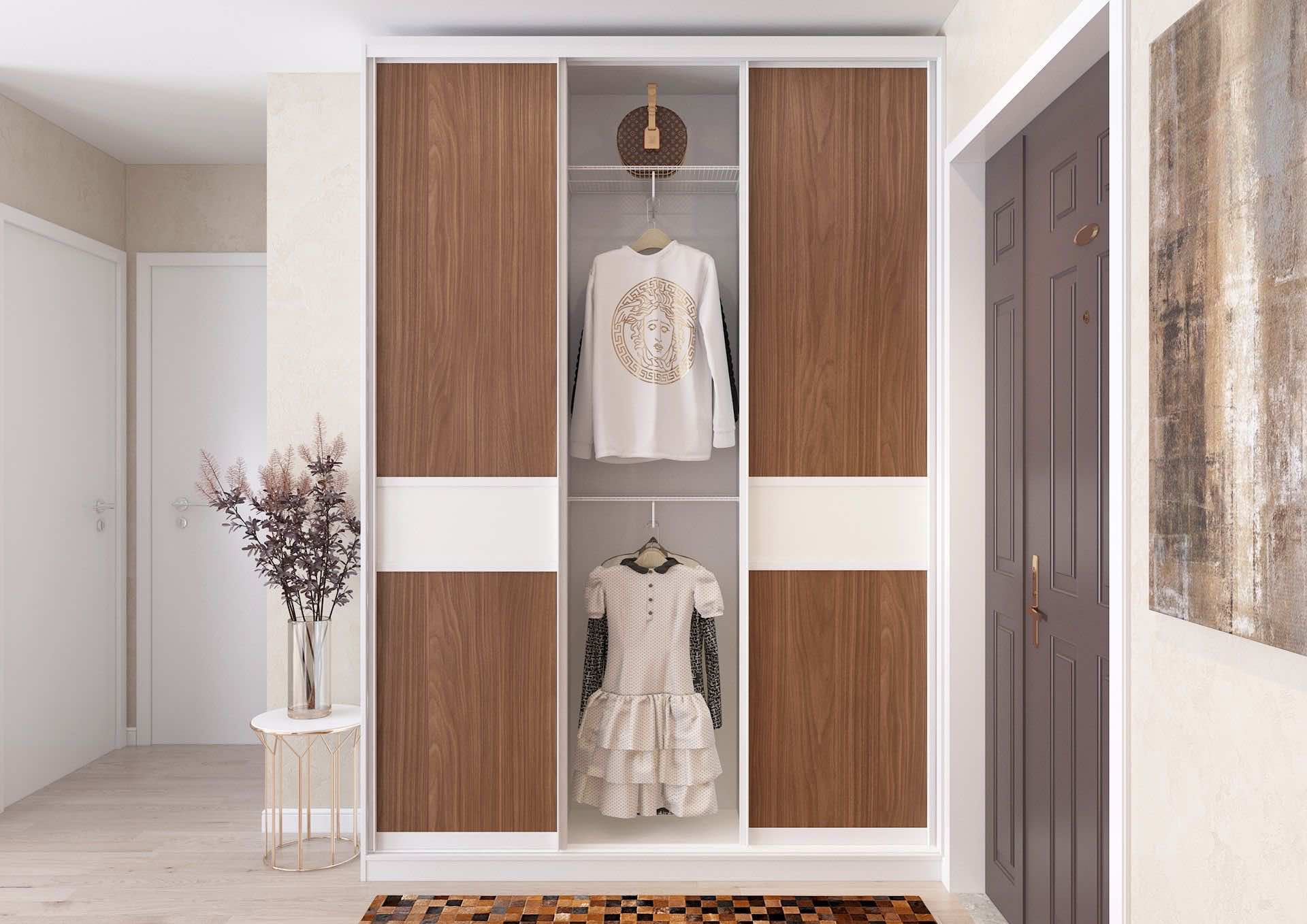 Шкаф-купе с зеркалом 160x65x260 см для гостиной, спальни и прихожей