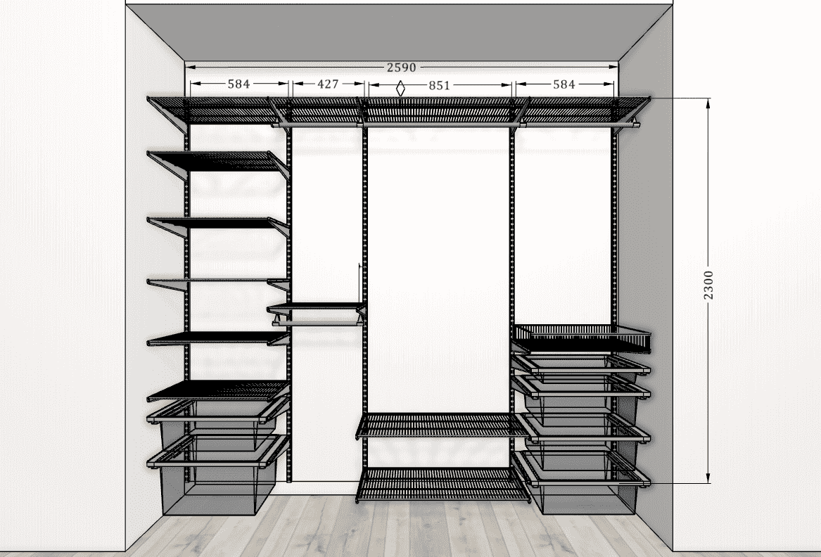 Шкаф-купе "Oliva" в классическом стиле для гостиной и прихожей, 210х65х240 см