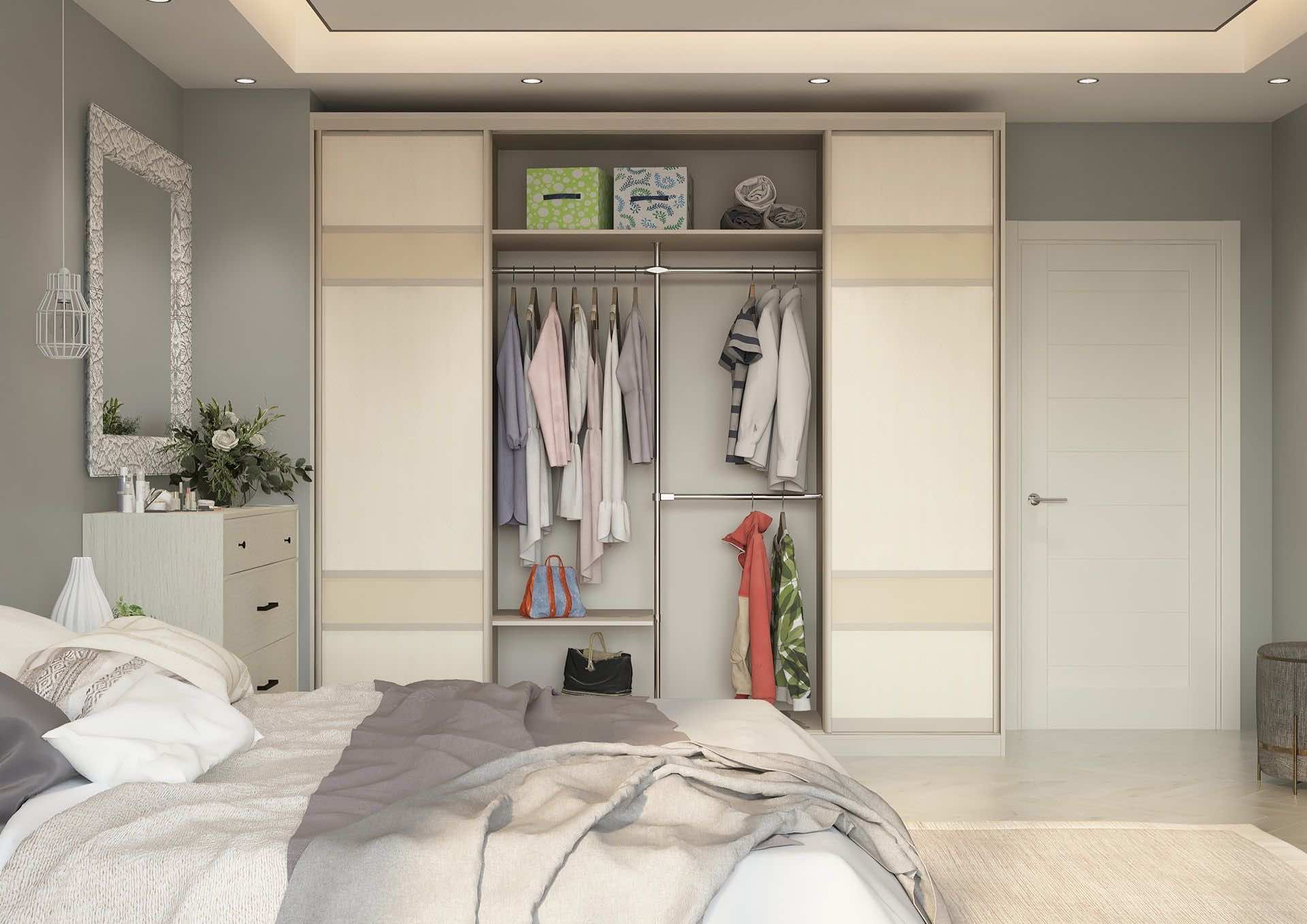 Шкаф-купе LATTI в кабинет, цвет «Мусс», стиль неоклассика, 160x65x240 см