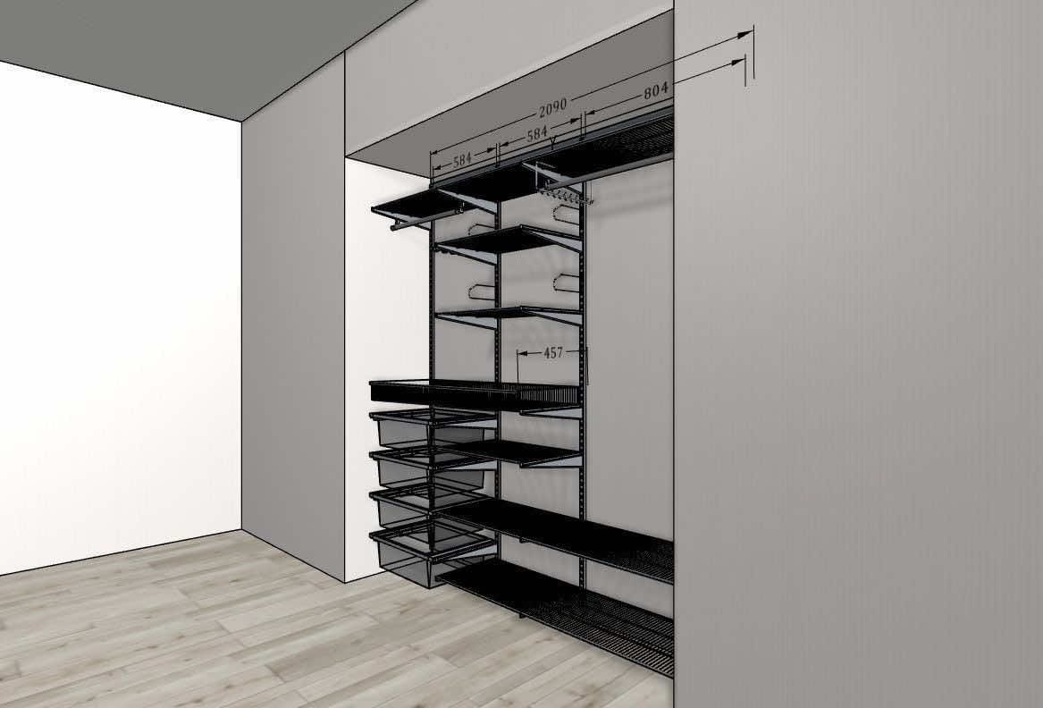 Белый встроенный шкаф-купе с врезными ручками для прихожей и спальни