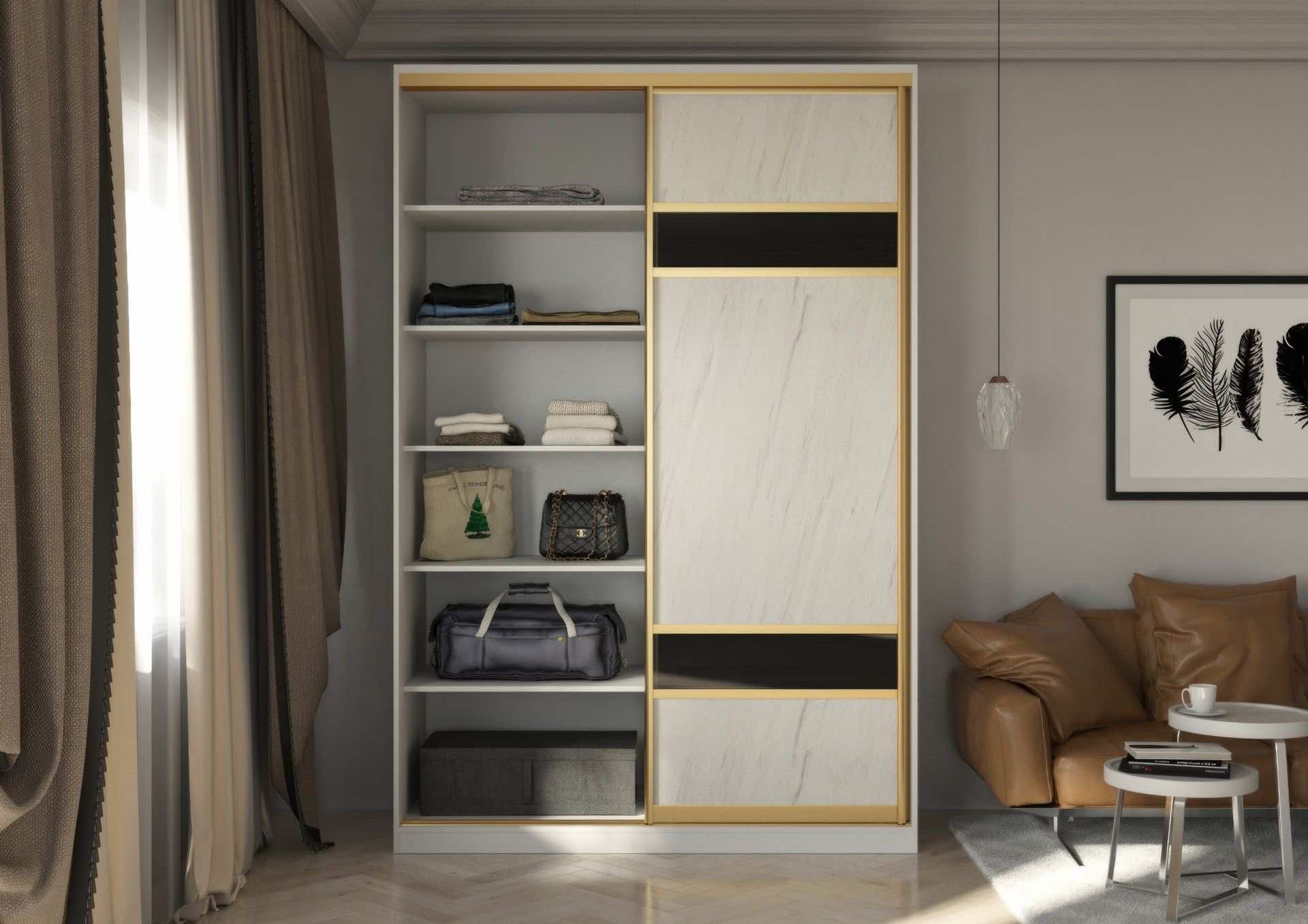 Шкаф-купе в санузел Лунный камень - стильное решение для хранения вещей