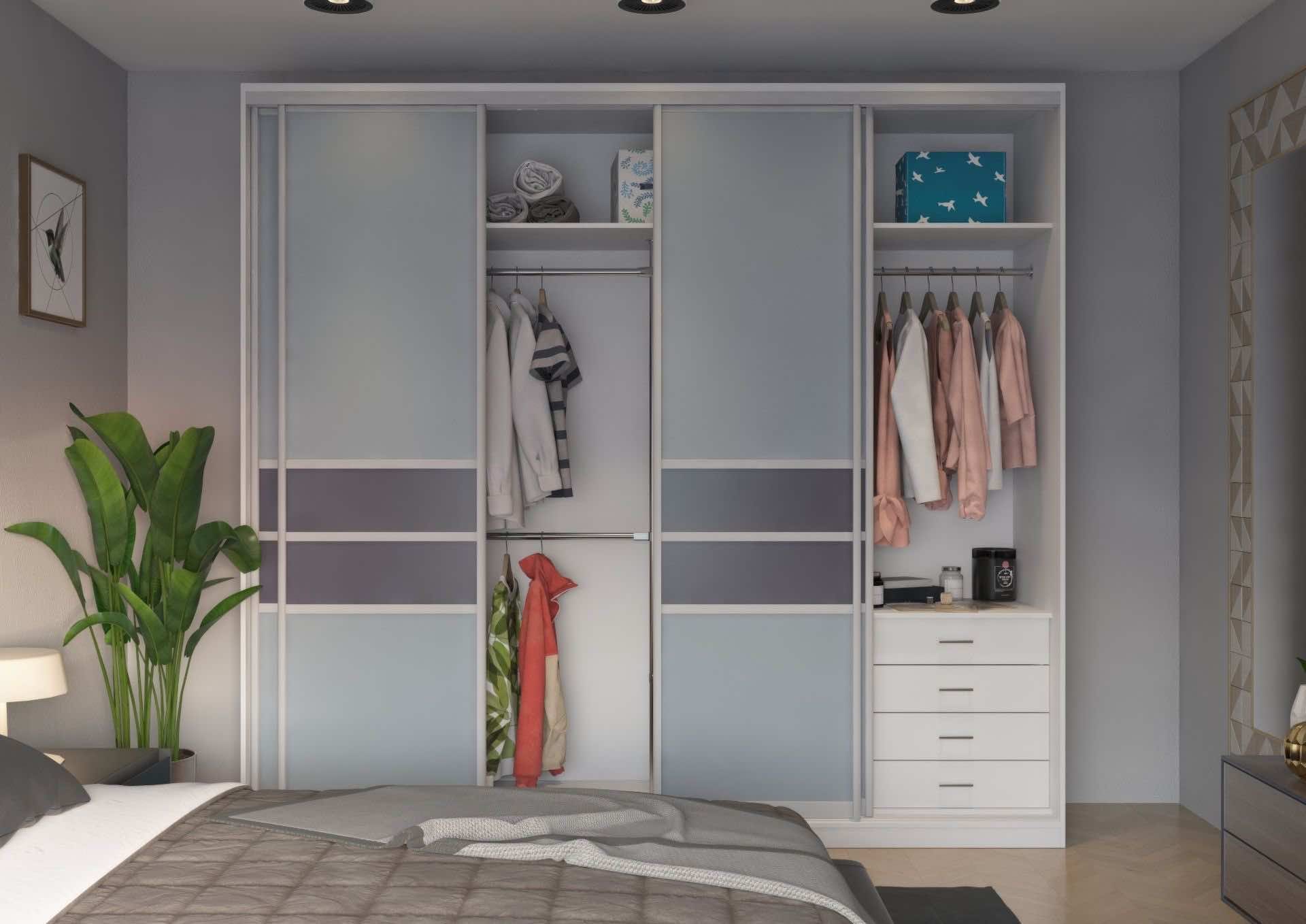 Шкаф-купе «Жемчуг серый» для спальни и гостиной с индивидуальным наполнением