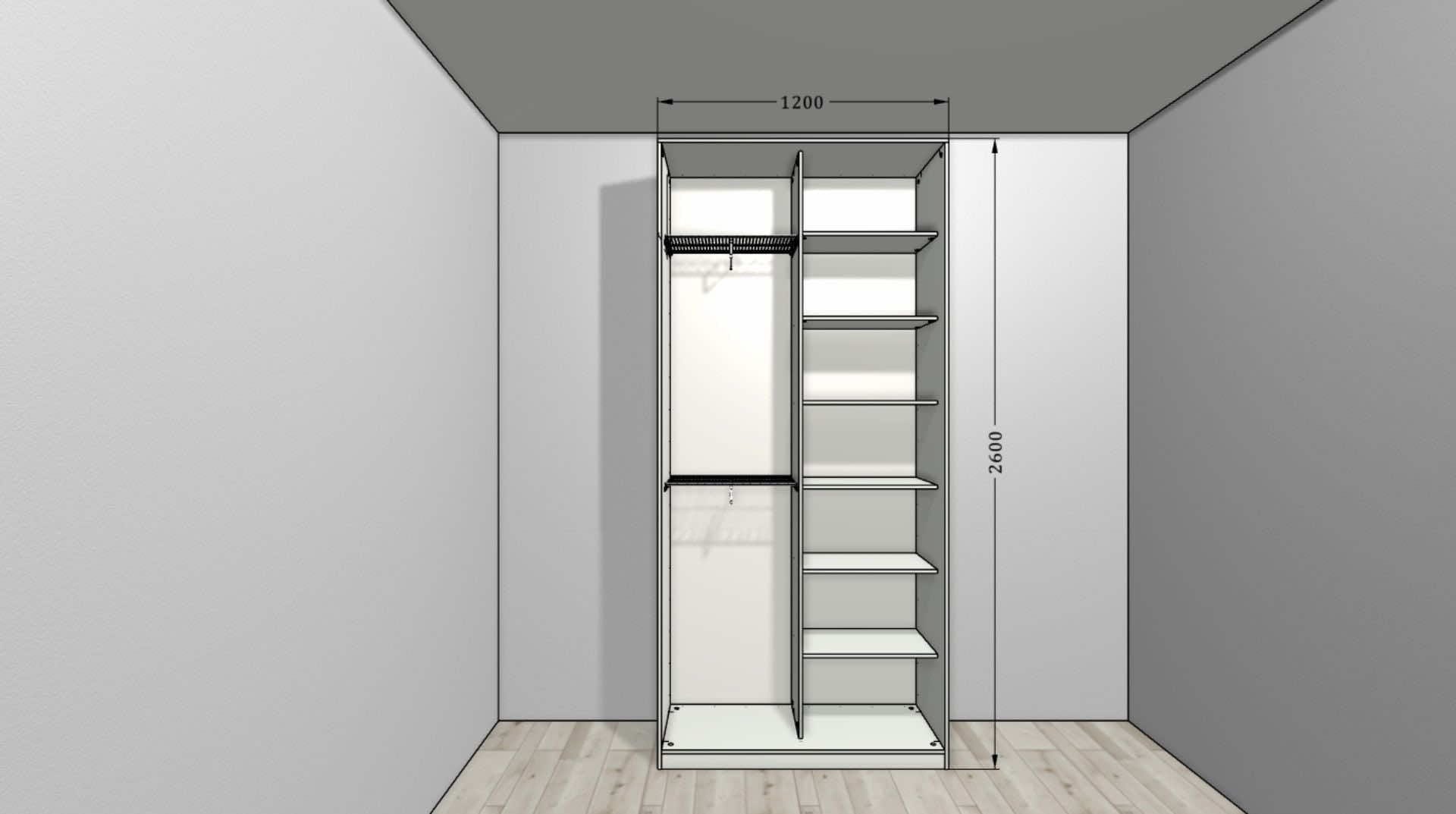 Шкаф купе со стеклянными дверями Edge Max для гостиной и спальни 160x65x240 см