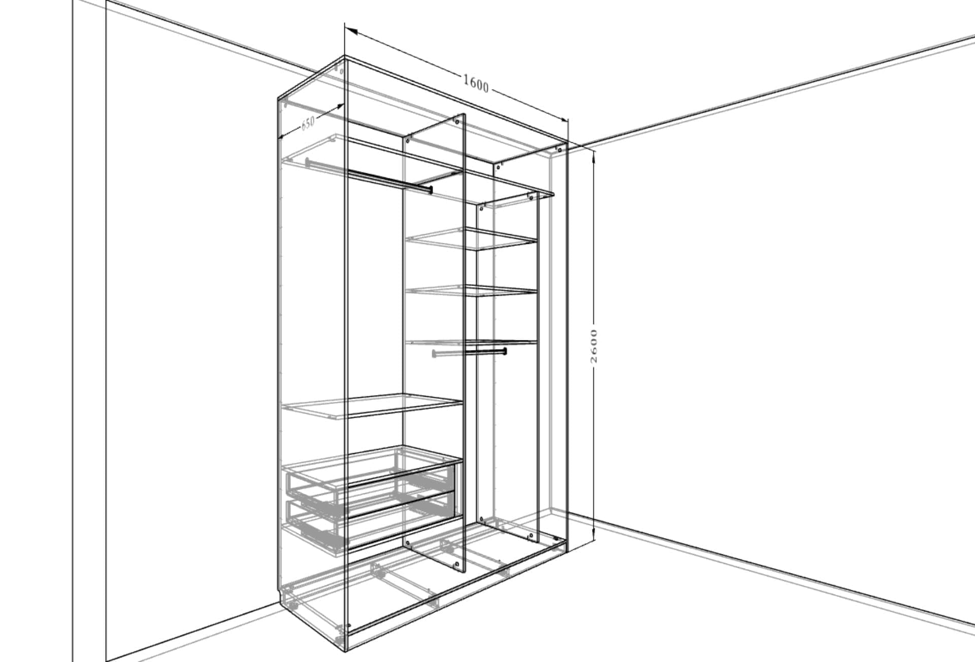 Шкаф-купе «Молочный сатин – ЭКО» для стильного хранения в спальне