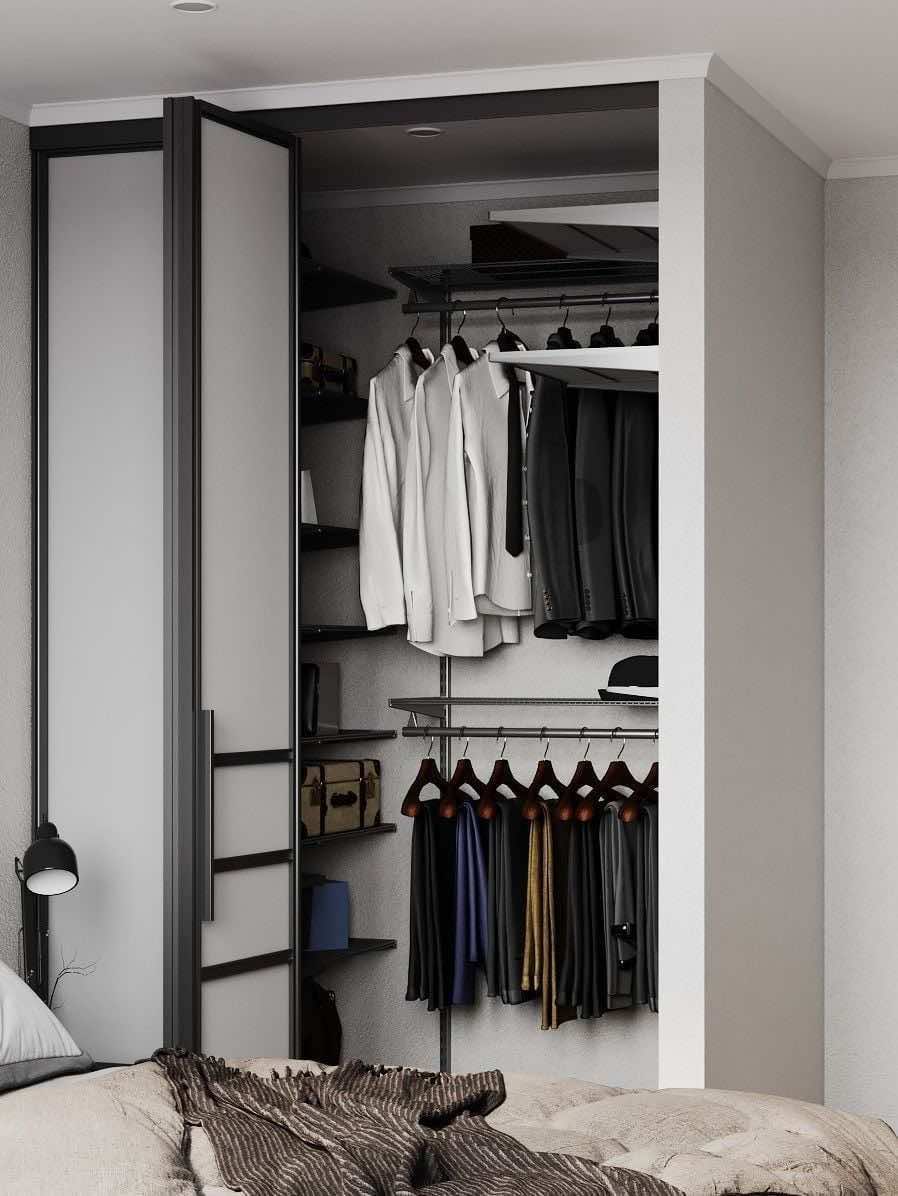 Корпусный шкаф-купе венге для стильного хранения в спальне и гостиной