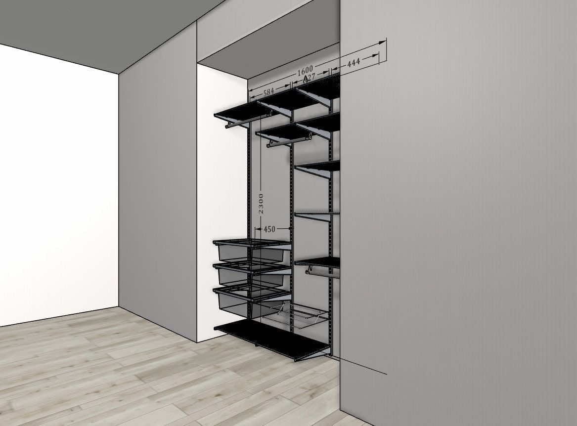 Шкаф купе с натуральным шпоном «Дуб Винтаж» для спальни и гостиной