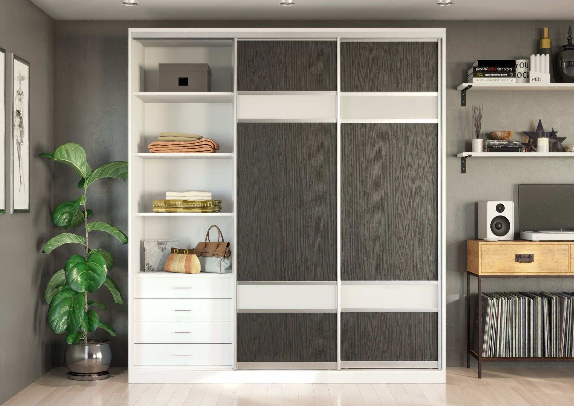 Корпусный шкаф-купе «Мрамор Леванто белый» для стильного интерьера