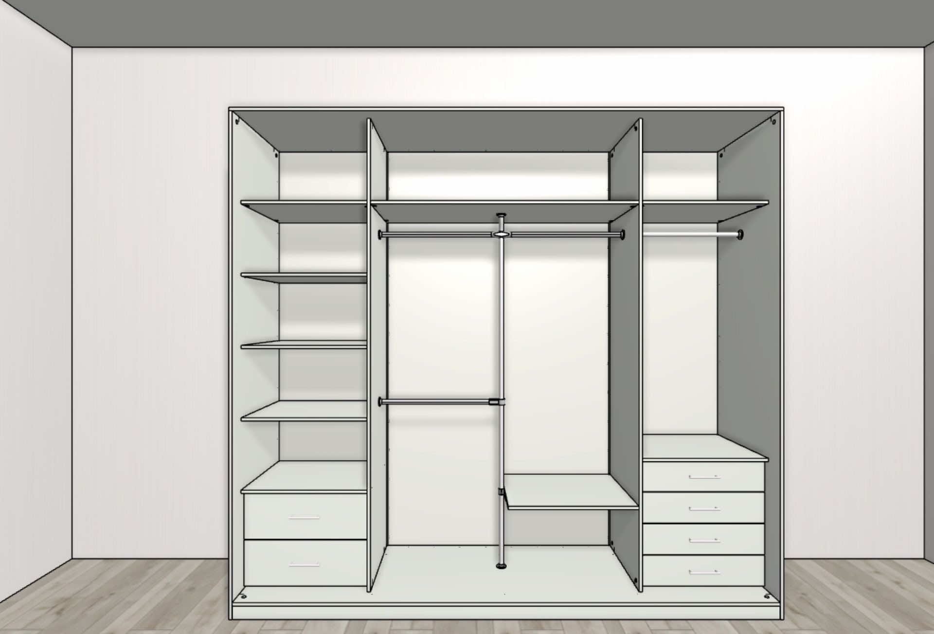 Шкаф-купе LATTI в кабинет, цвет «Мусс», стиль неоклассика, 160x65x240 см