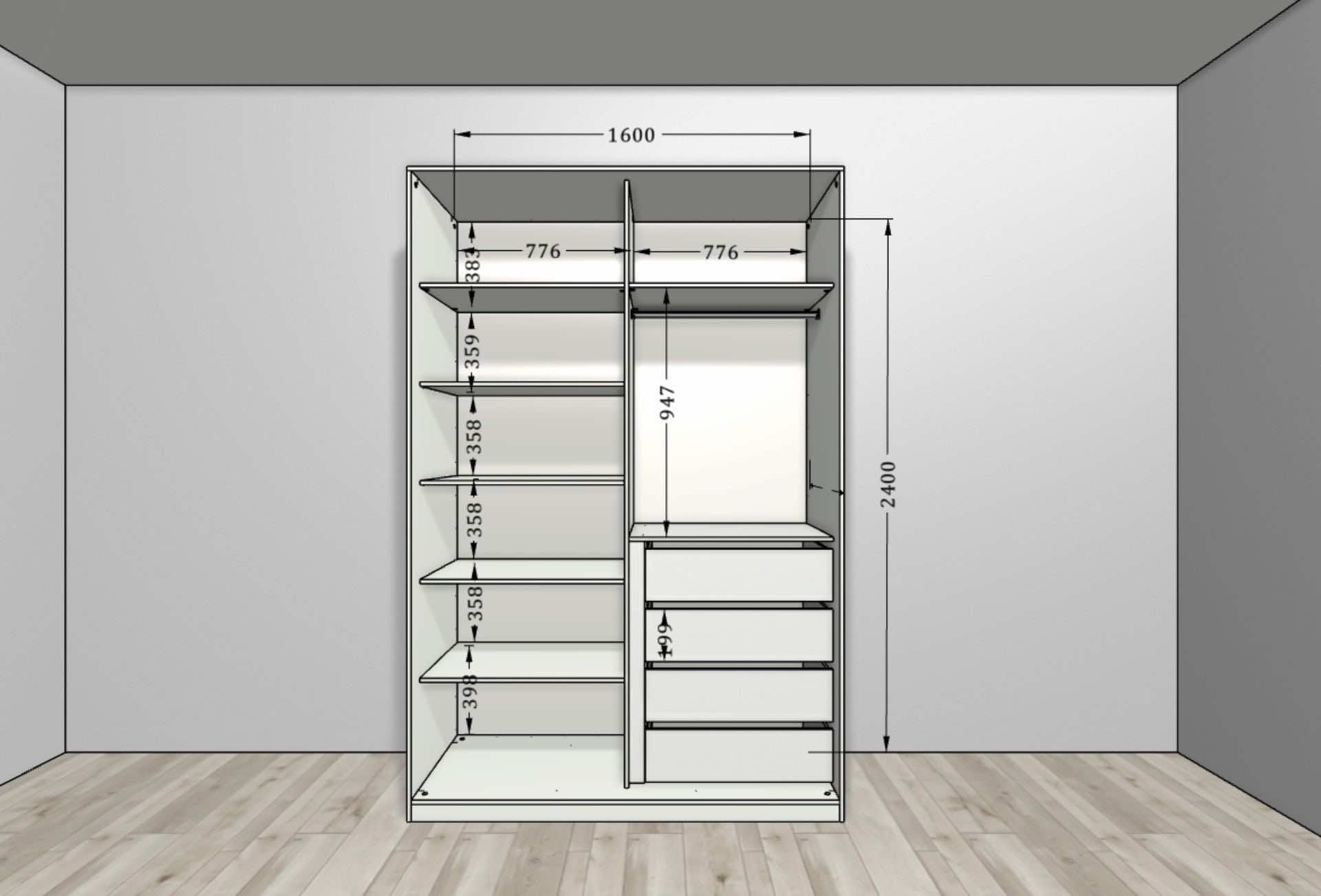 Шкаф-купе в санузел Лунный камень - стильное решение для хранения вещей