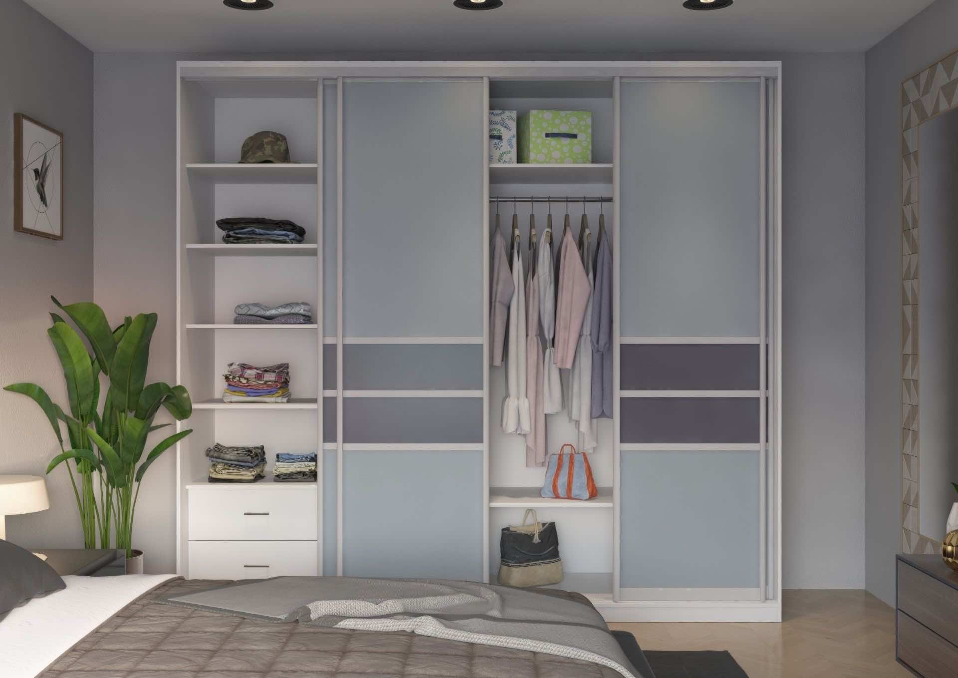 Шкаф-купе «Жемчуг серый» для спальни и гостиной с индивидуальным наполнением