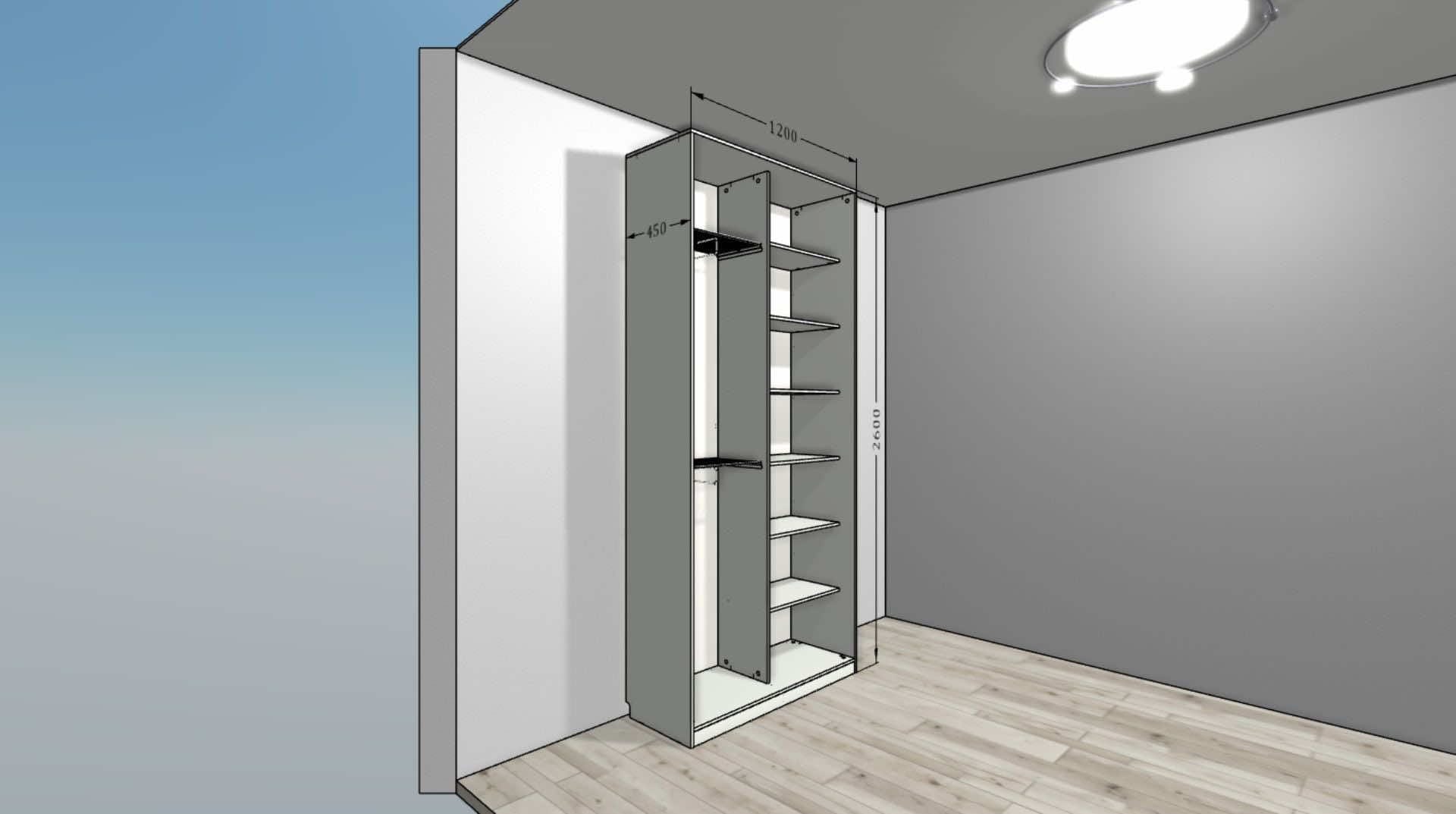 Шкаф купе со стеклянными дверями Edge Max для гостиной и спальни 160x65x240 см