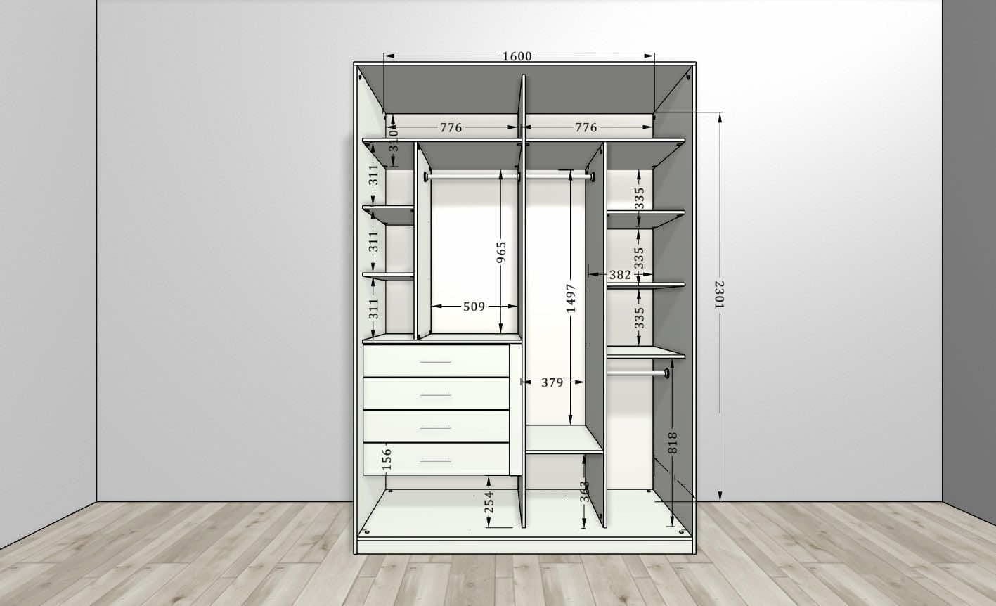 Шкаф-купе в детскую комнату цвет молочный опал для хранения одежды и игрушек