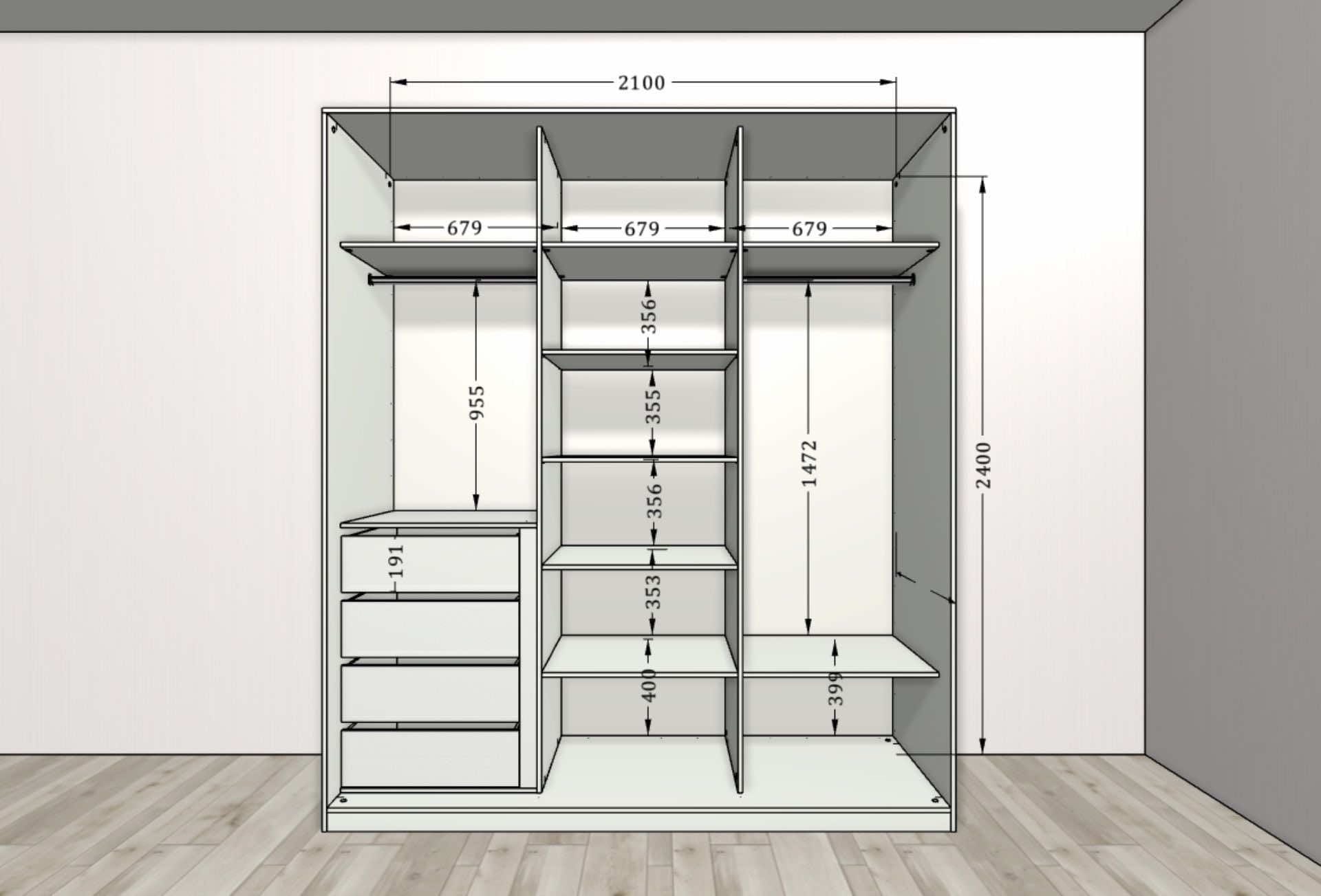Корпусный шкаф-купе «Мрамор Леванто белый» для стильного интерьера